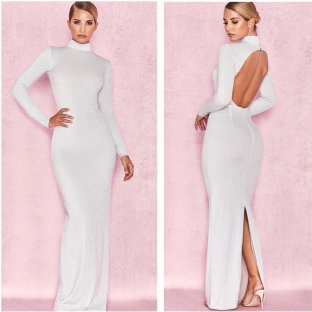 NWT House of CB Contessa Long Sleeve Sparkly Maxi Dress PRICE FIRM